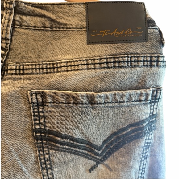 Tc & Co Los Angeles Men's Gray Straight Jeans - Picture 9 of 10